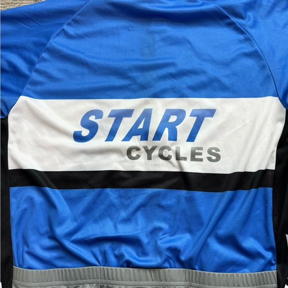 Start Cycles Biking Jersey Men's Blue Mesh Long Sleeves Large New With Tags - Picture 4 of 4